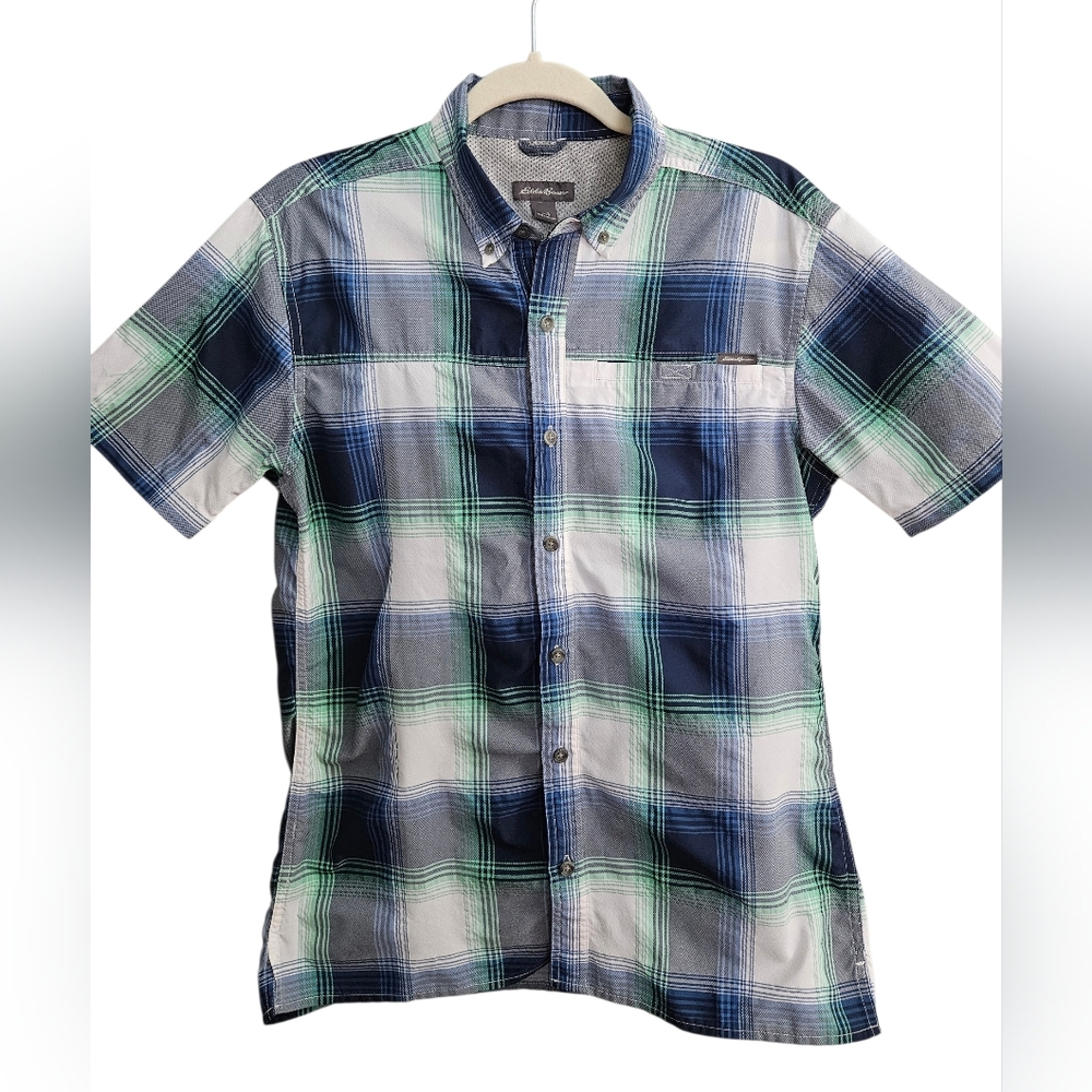 Men's Eddie Bauer Short Sleeve Plaid Shirt, Size Small